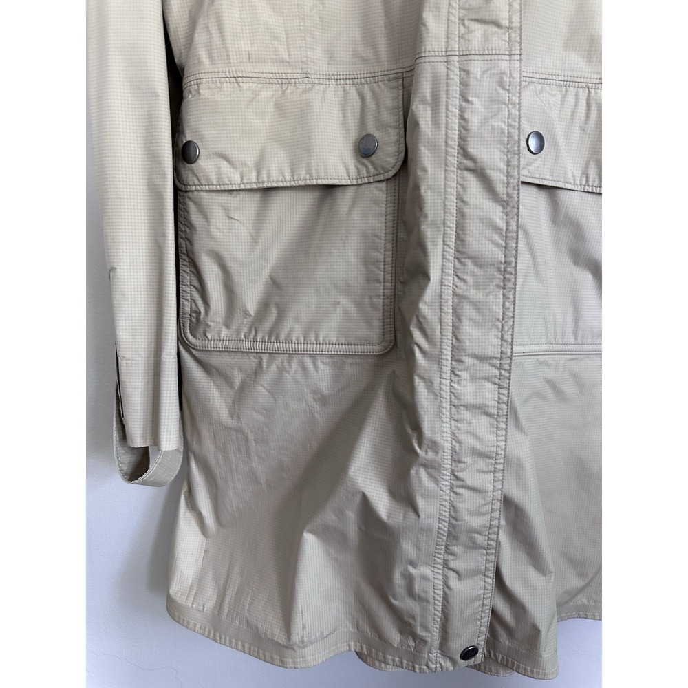 Patagonia Jacket Womens SMALL Beige Torrentshell Trench Coat Hooded Zip Up Snap - Picture 3 of 16